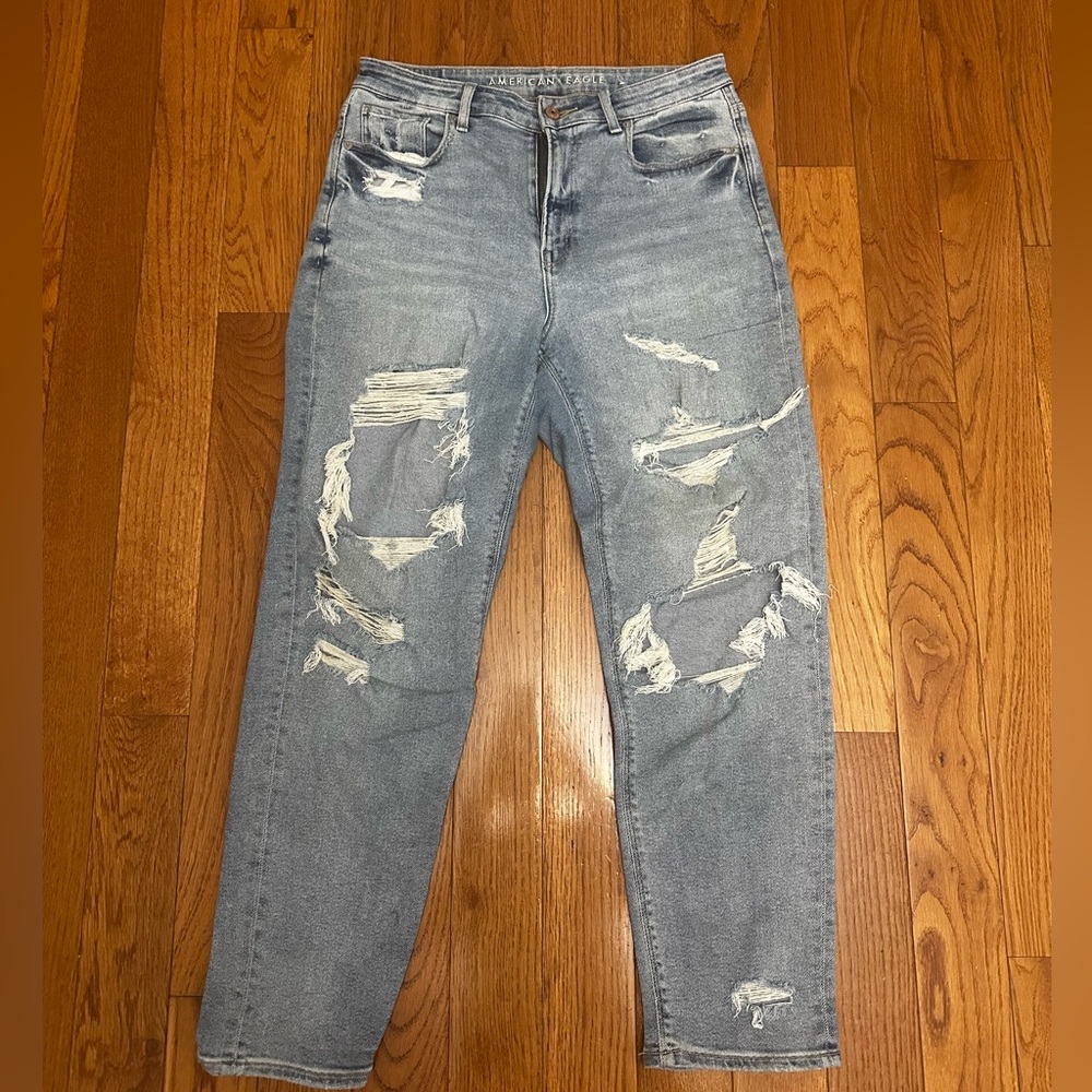American Eagle Distressed Mom Jeans